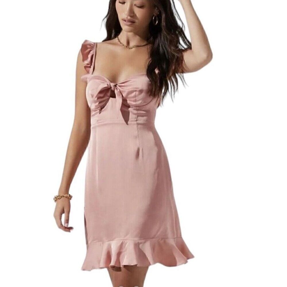 ASTR The Label Maria Ruffle Mini Rose Dress Size Large